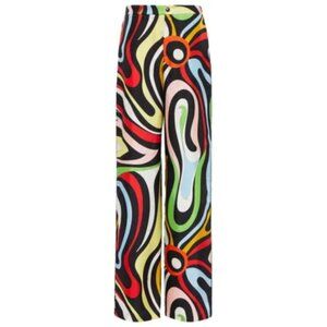 EMILIO PUCCI Marmo-print Trousers Wide Leg Pants In Multicolor Marmo